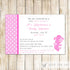 Pink Dragon Invitation Girl Birthday Baby Shower