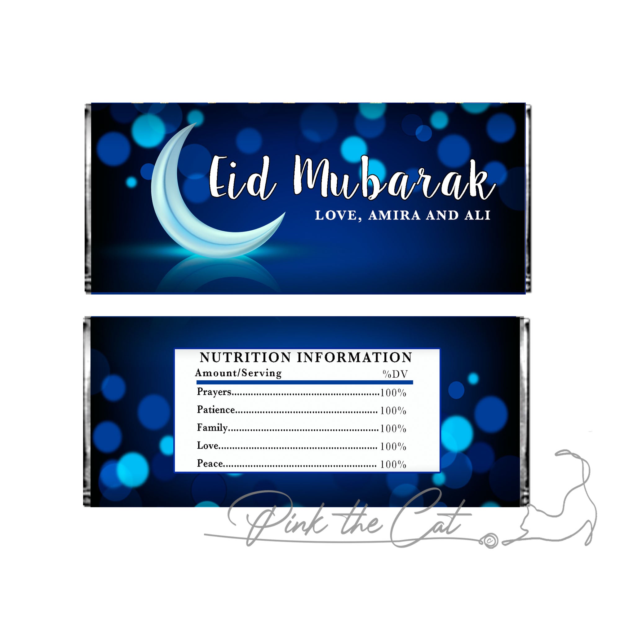 Eid mubarak candy bar moon light
