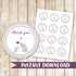 Elephant Favor Label Baby Shower Tag Purple Grey Stickers