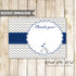 Elephant Thank You Card Blank Navy Blue Silver Printable