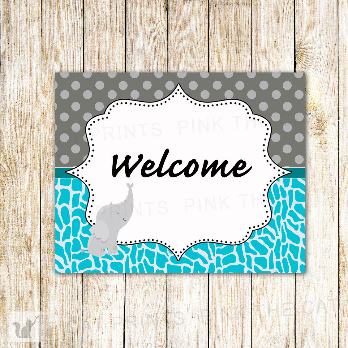 Elephant Welcome Sign Birthday Baby Shower