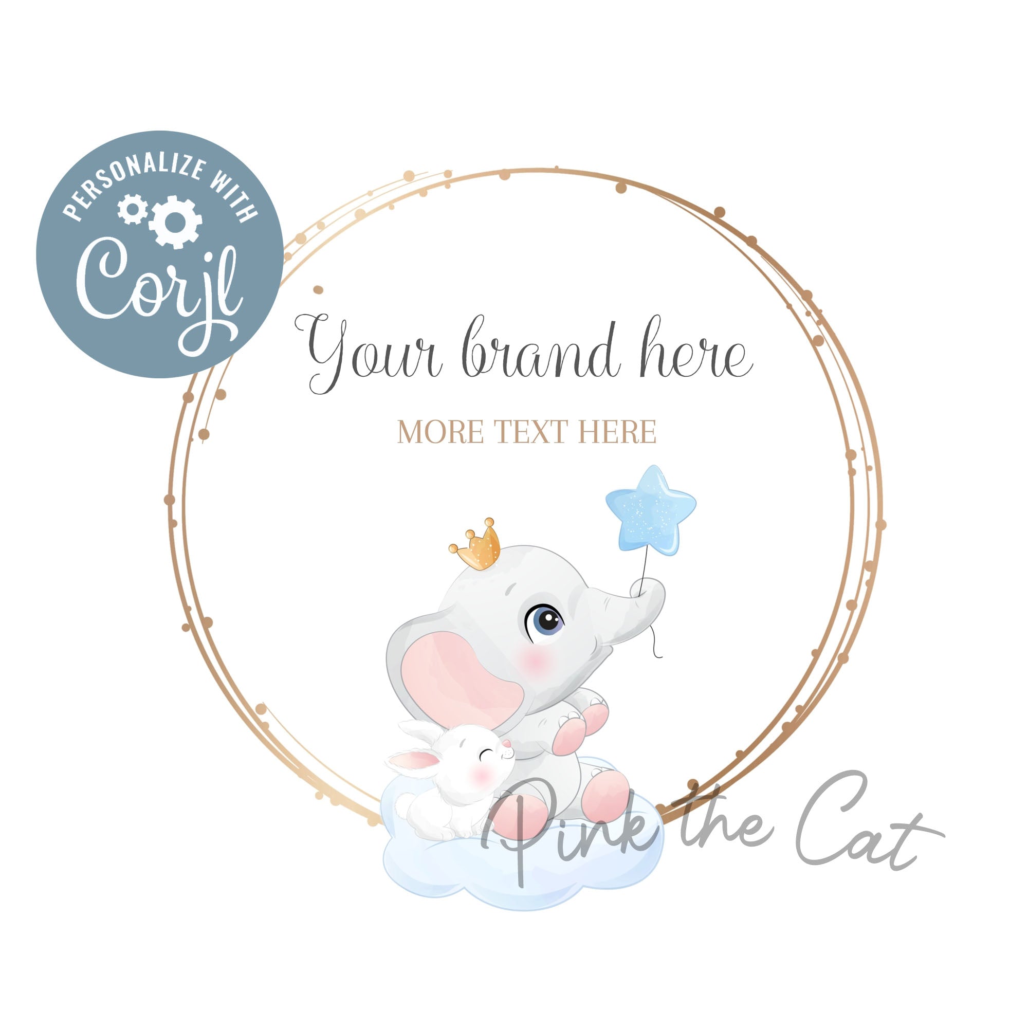 Premade elephant bunny star logo design