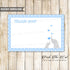 Elephant Thank You Card Baby Shower Blue Blank Printable