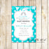 Elephant Invitations Baby Shower Teal Blue Twins Personalized