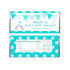 Elephant Candy Bar Wrapper Baby Shower Twins Teal Printable