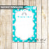 Elephant Thank You Card Teal Blue Twins Baby Shower Printable