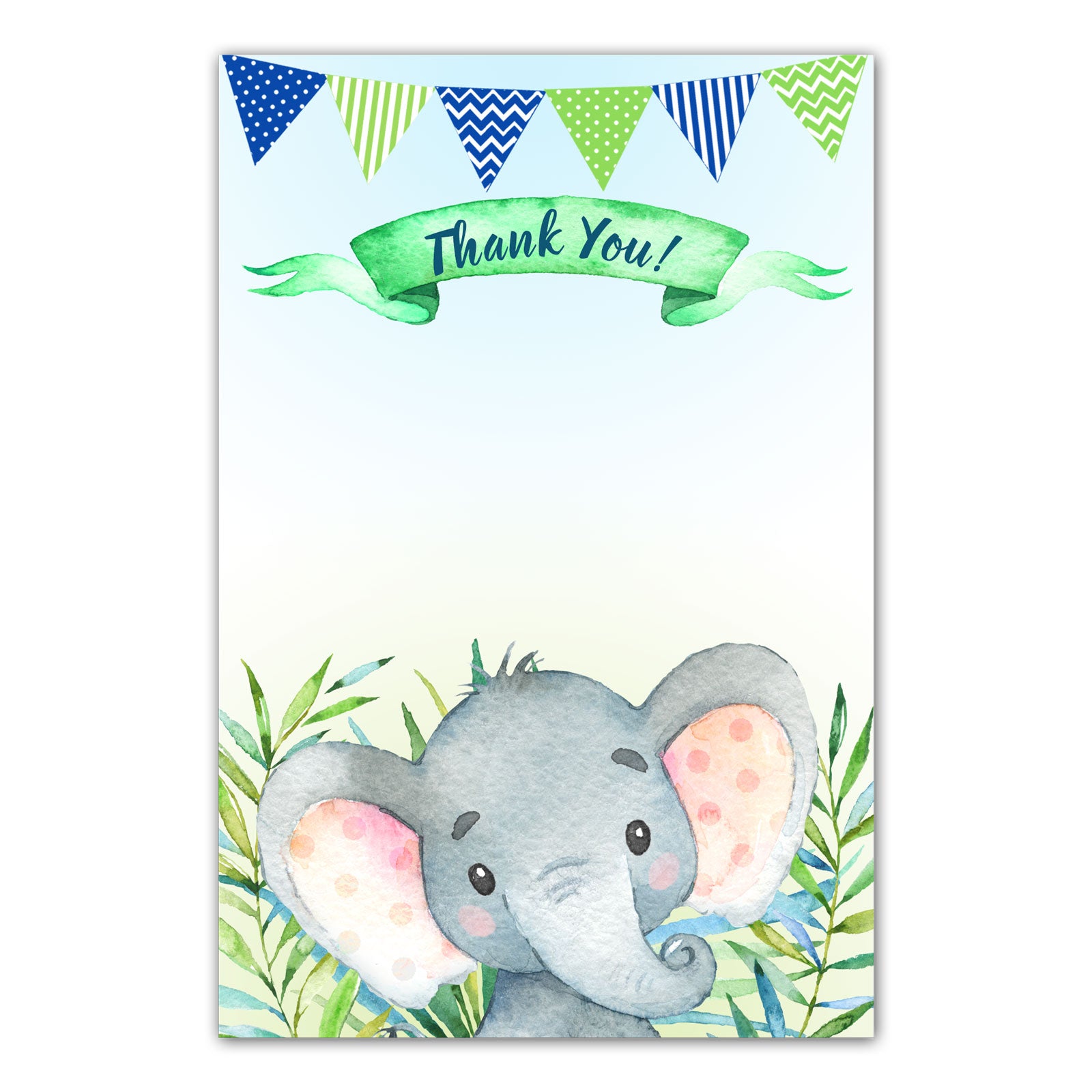 Thank you cards watercolor elephant printable