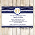 30 Footprints invitations baby shower navy blue gold 