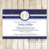 Footprints invitations baby shower navy blue gold printable