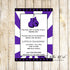 Baby Shower Invitations Purple Black Sports Boxing Printable
