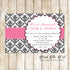 100 after wedding celebration invitations pink black cards personalized