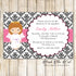 30 invitations girl baptism christening angel pink black