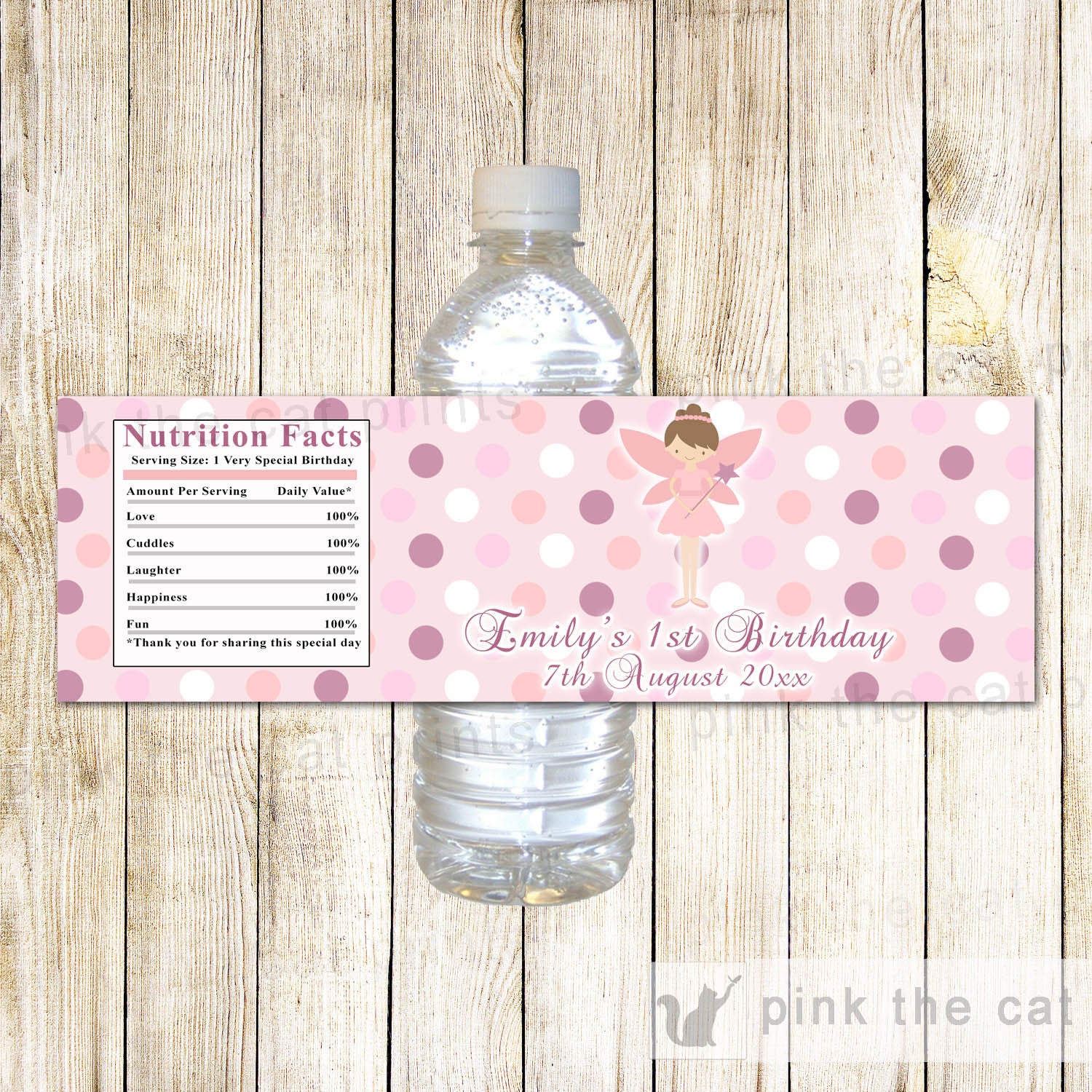 Fairy Bottle Label Birthday Baby Shower Pixie Wrapper