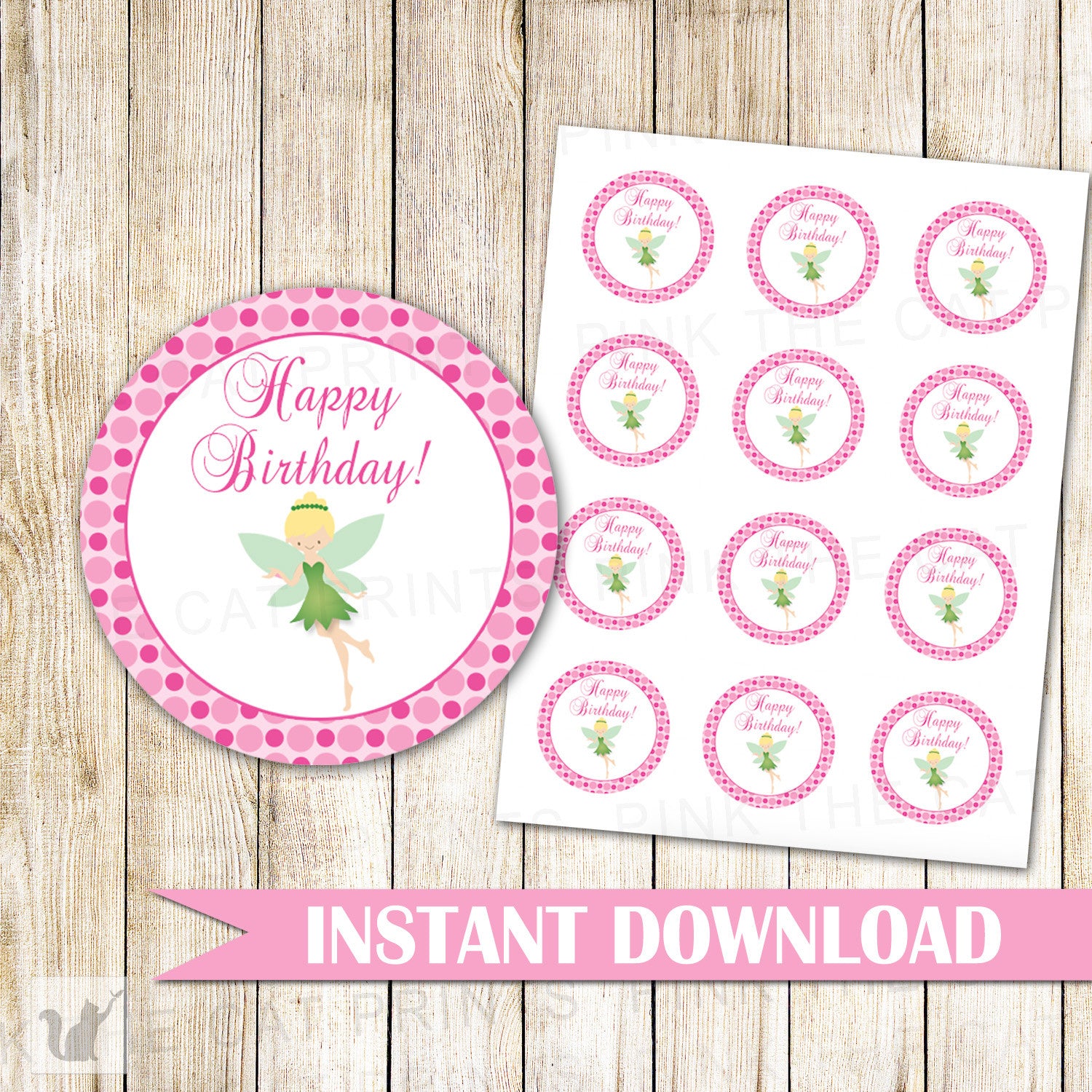 Fairy Gift Favor Label Pixie Sticker Girl Birthday Party Tag