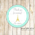 40 stickers paris favor label birthday baby shower gold mint
