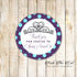 Princess label sticker birthday baby shower aqua purple printable