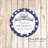 40 stickers princess label baby shower birthday aqua purple