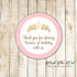 Princess label sticker birthday baby shower pink gold printable