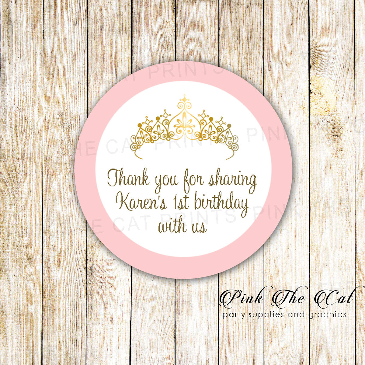 40 stickers princess label sticker birthday baby shower pink gold