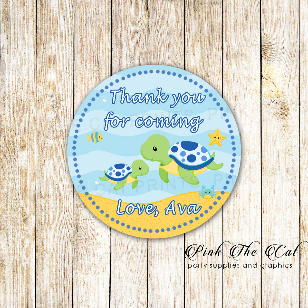 40 stickers turtle gift favor label sticker tag baby shower