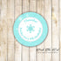 Winter teal birthday baby shower favor label sticker printable