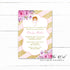 30 invitations girl baptism christening blush pink gold angel