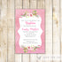 Watercolor Floral Invitations Pink Girl Baptism Christening