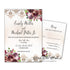 100 Wedding Invitations & RSVP Cards Burgundy Gold Floral Watercolor