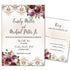 Burgundy floral wedding invitations (set of 100)
