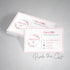 Floral business card wreath pink heart
