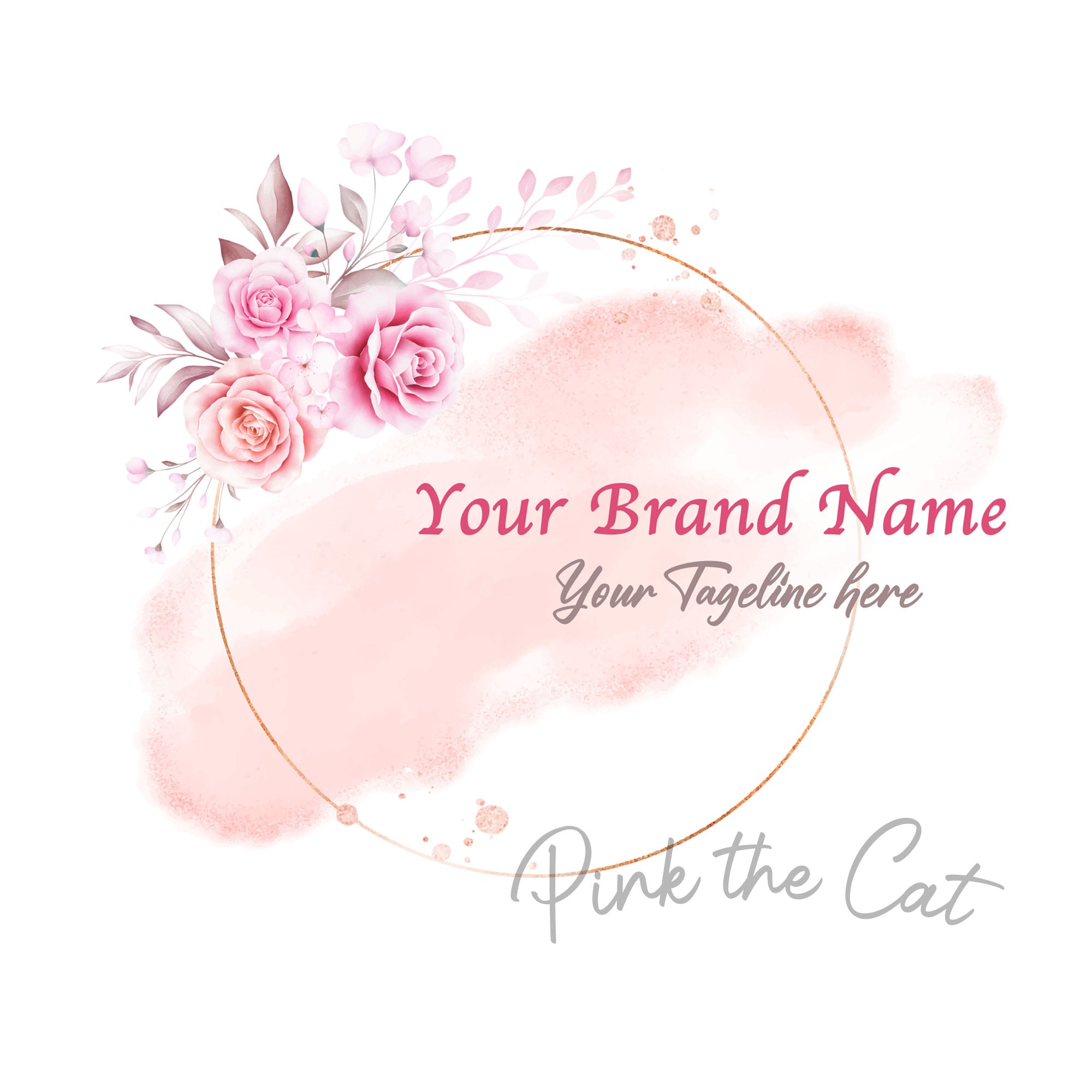 Premade floral roses logo design