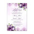 Walima reception nikah invitation purple floral