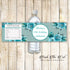 30 Floral Bottle Labels Teal Watercolor Birthday Bridal Shower