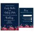 Floral Wedding Invitations & RSVP Cards Burgundy Navy Blue printable