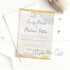 Dusty blue silver and gold wedding invitations