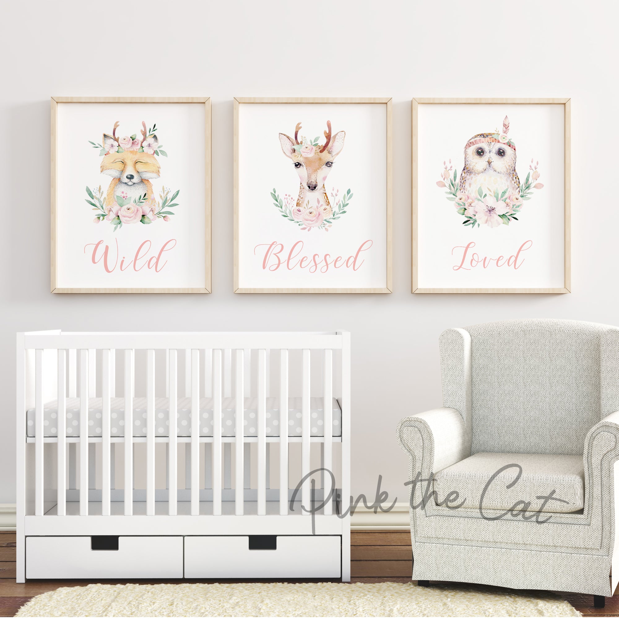 Forest animals wall print decoration
