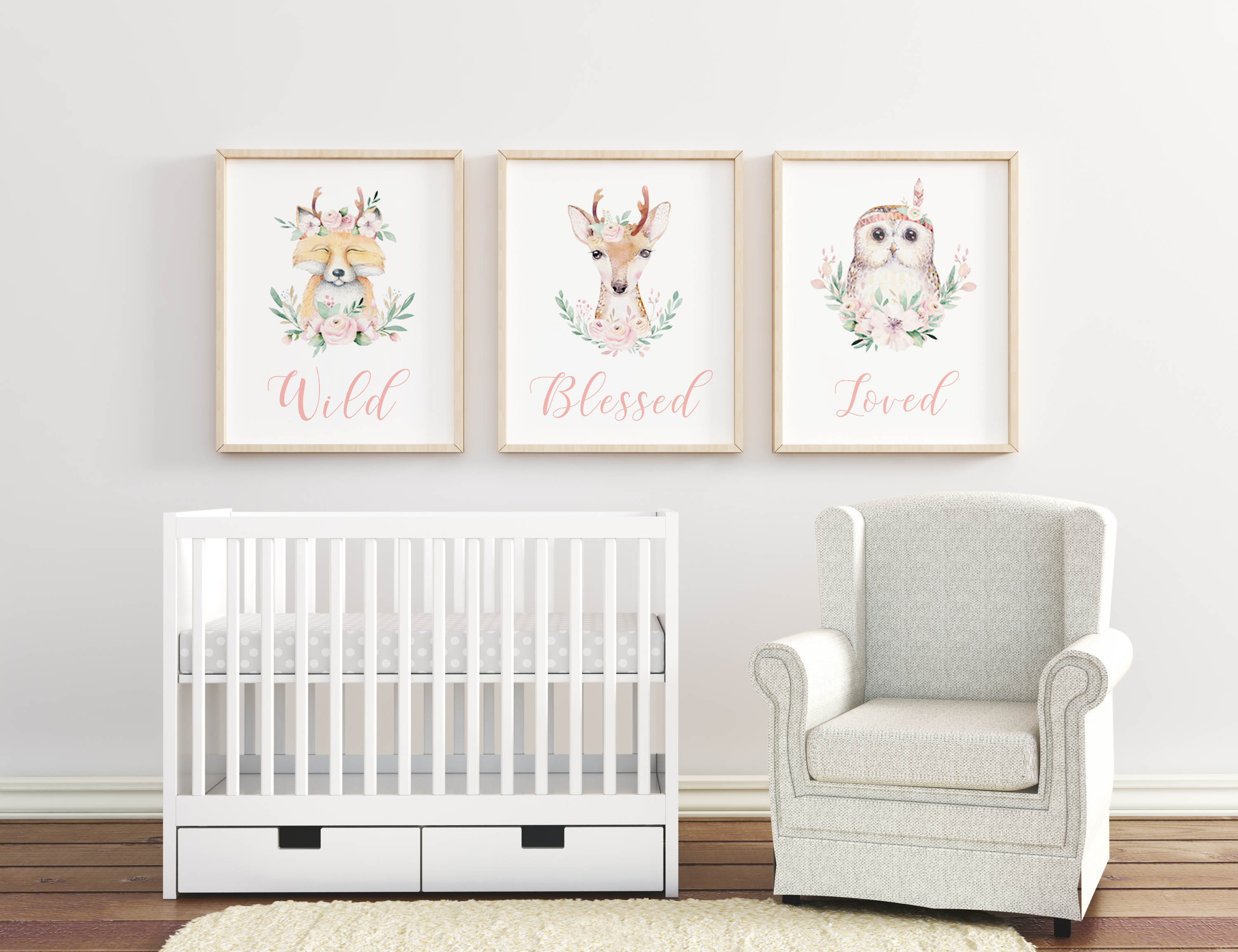 Forest animals wall print decoration