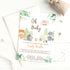 Woodland animals watercolor invitation baby shower 