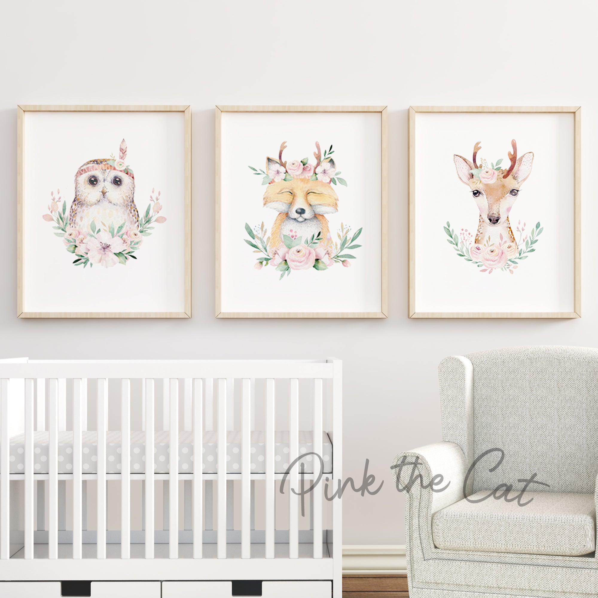 Forest animals wall print decoration