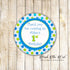 Fun at one favor label boy birthday blue green printable