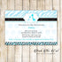 Giraffes Invitation Baby Boy Shower Light Blue Printable