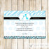 Blue Giraffe Thank You Card Note Baby Boy Shower