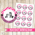 Zebra Baby Girl Shower Gift Favor Label Sticker Hot Pink