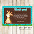 30 Giraffe thank you card boy birthday baby shower teal brown