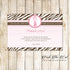 30 Thank You Cards Pink Giraffe Girl Baby Shower Birthday