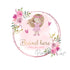 Dancing girl ballerina logo pink and gold