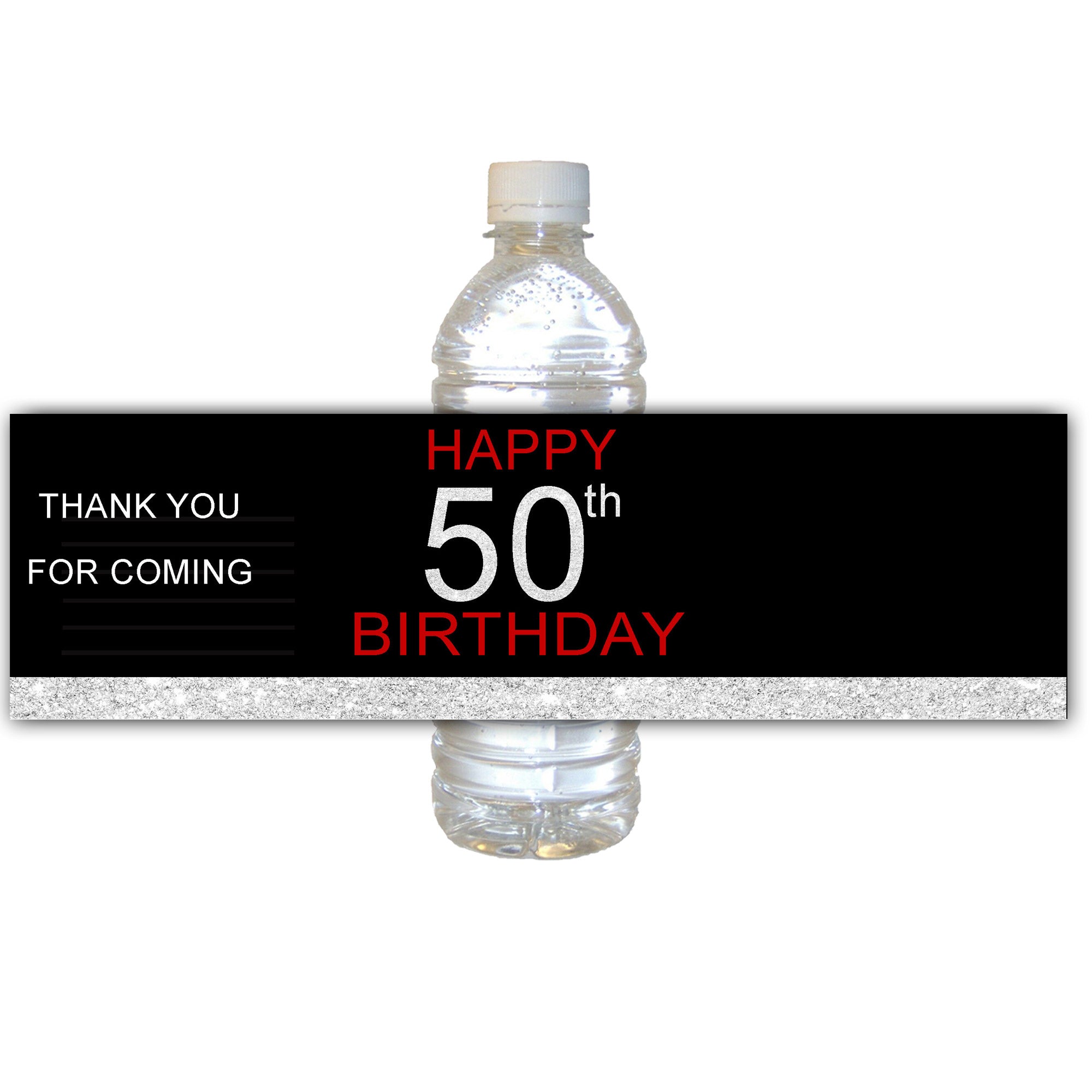 30 set 50th birthday bottle labels red black unisex