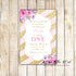 30 Invitations Girl Birthday Blush Gold Glitter Stripes Floral