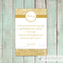 gold glitter thank you card