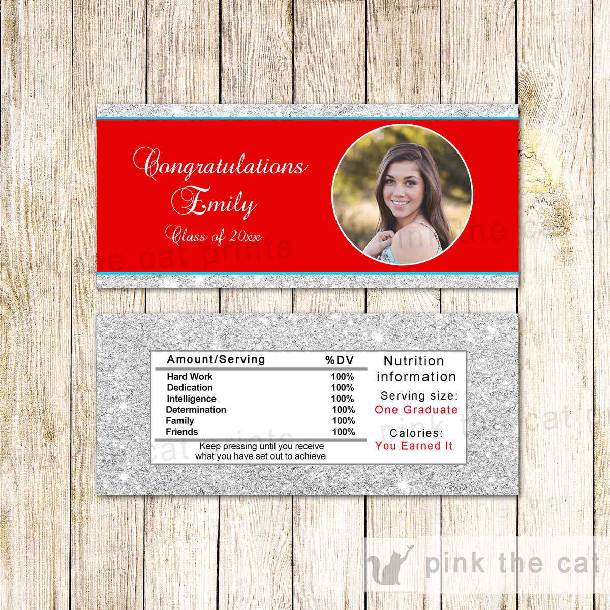 Candy Bar Label Wrapper Graduation With Photo